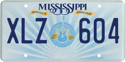 MS license plate XLZ604
