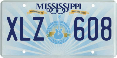 MS license plate XLZ608