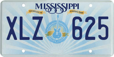 MS license plate XLZ625