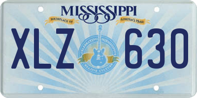 MS license plate XLZ630