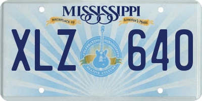 MS license plate XLZ640