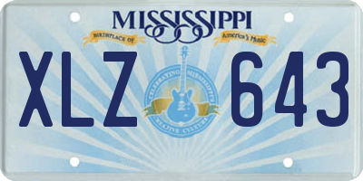 MS license plate XLZ643