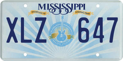 MS license plate XLZ647