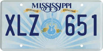 MS license plate XLZ651