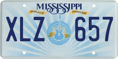 MS license plate XLZ657