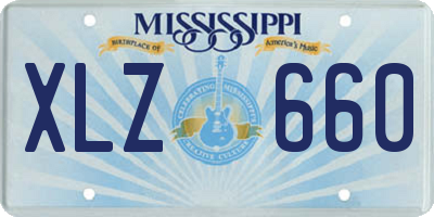 MS license plate XLZ660