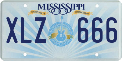 MS license plate XLZ666