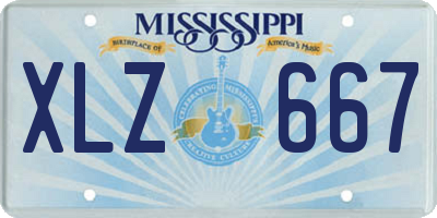 MS license plate XLZ667