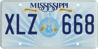MS license plate XLZ668