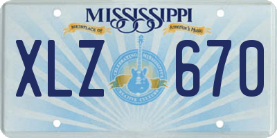 MS license plate XLZ670