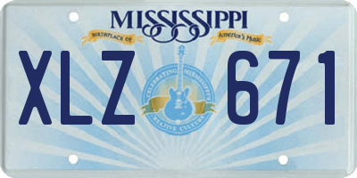 MS license plate XLZ671