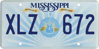 MS license plate XLZ672