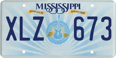 MS license plate XLZ673