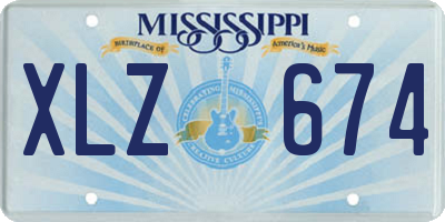 MS license plate XLZ674