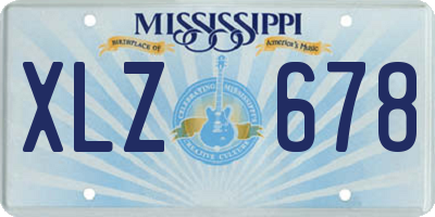 MS license plate XLZ678