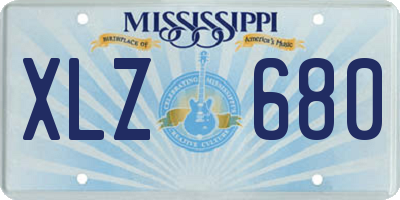 MS license plate XLZ680