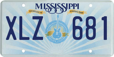 MS license plate XLZ681