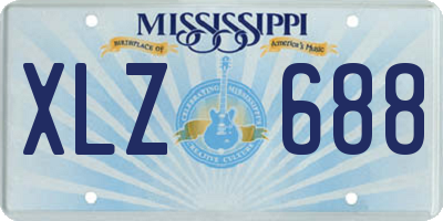 MS license plate XLZ688
