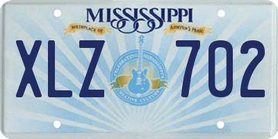 MS license plate XLZ702