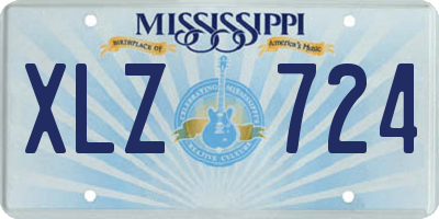 MS license plate XLZ724