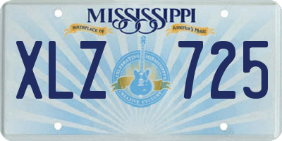 MS license plate XLZ725