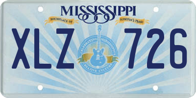 MS license plate XLZ726