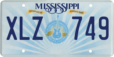 MS license plate XLZ749