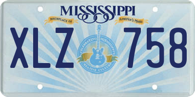 MS license plate XLZ758