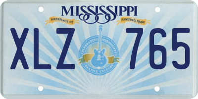 MS license plate XLZ765