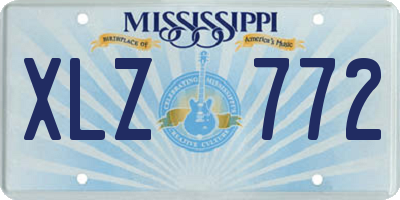 MS license plate XLZ772