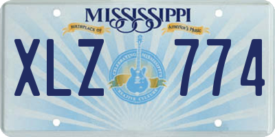 MS license plate XLZ774