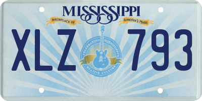 MS license plate XLZ793
