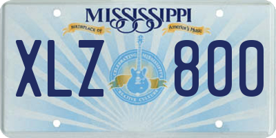 MS license plate XLZ800