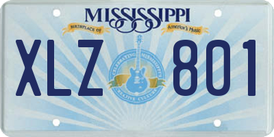 MS license plate XLZ801
