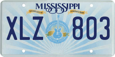 MS license plate XLZ803