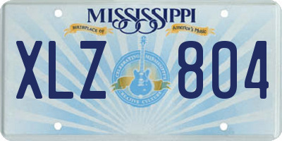 MS license plate XLZ804