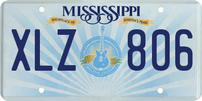 MS license plate XLZ806