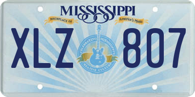 MS license plate XLZ807