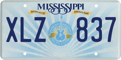 MS license plate XLZ837