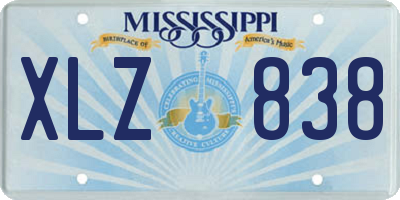 MS license plate XLZ838