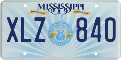 MS license plate XLZ840