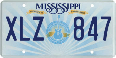 MS license plate XLZ847