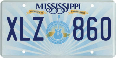MS license plate XLZ860