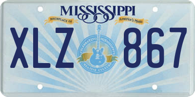 MS license plate XLZ867