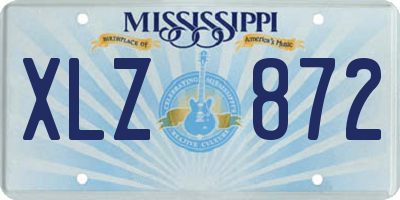 MS license plate XLZ872