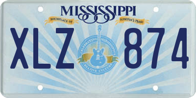 MS license plate XLZ874