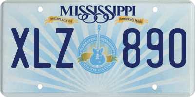 MS license plate XLZ890