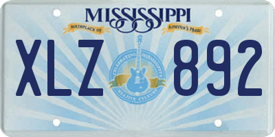 MS license plate XLZ892