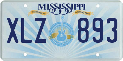 MS license plate XLZ893