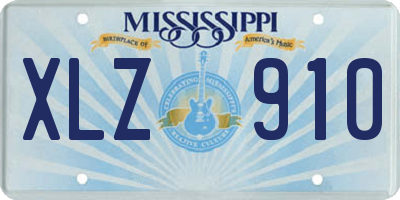 MS license plate XLZ910